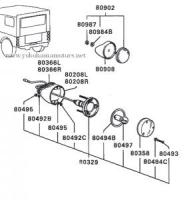 Mitsubishi Jeep: J50, J20 Series: Rear Turn Signal Lamp Sub-Assembly Bracket LH