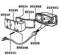 Mitsubishi Jeep: J50, J20 Series: Front Fender Turn Signal Inner Lens